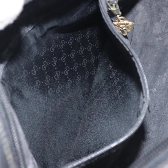 GUCCI Micro GG Supreme Shoulder Bag PVC Black Gold 001 22 1053 Auth BA3301 - Picture 11 of 16